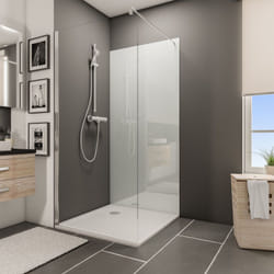 Panneau mural Blanc brillant, revêtement pour douche et salle de bain, DécoDesign brio Schulte 100 x 210 cm