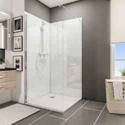 Panneau mural Blanc brillant, revêtement pour douche et salle de bain, DécoDesign brio Schulte Lot de 2 panneaux 100 x 210 cm
