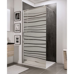 Schulte - Paroi de douche à l'italienne, profilé aspect chromé, paroi fixe Walk In, NewStyle traitement anticalcaire, décor Mistral, verre 5 mm, 100