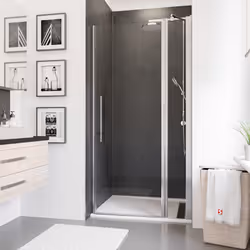 Description générale La porte de douche pivotante sur paroi fixe est une solution classique idéale pour les moyennes et grand ...
