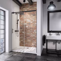 Description générale Les portes de douche coulissantes en niche sont idéales pour les petites salles de bain, car elles ne né ...