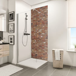 Panneau mural Briques industriel, revêtement pour douche et salle de bain, DécoDesign décor Schulte 100 x 210 cm