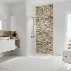 Panneau mural Parement clair, revêtement pour douche et salle de bain, DécoDesign décor Schulte 100 x 255 cm