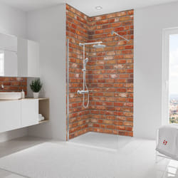 Panneau mural Briques industriel, revêtement pour douche et salle de bain, DécoDesign décor Schulte Lot de 2 panneaux muraux 100 x 255 cm