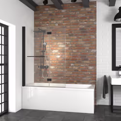 Description générale Le pare-douche rabattable 2 volets offre une solution pratique et esthétique pour votre salle de bain. I ...