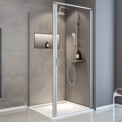 Description générale Combinée avec une paroi latérale, cette porte de douche pivotante est la solution classique et idéale po ...