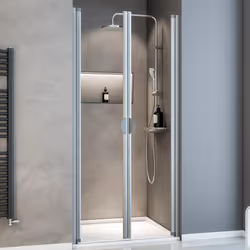 Description générale La porte de douche battante est la solution idéale pour les petites salles de bains, offrant une grande ...