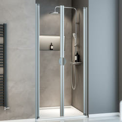 Porte de douche battante, verre 5 mm transparent, Sunny ExpressPlus Schulte profilé alu-nature, 100 x 180 cm
