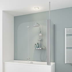 Schulte - Pare-baignoire pliant avec paroi latérale, 70 x 115 x 140 cm, verre 5 mm, paroi - écran de baignoire 2 volets, pivotant, Komfort verre
