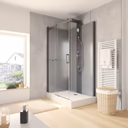 Description générale Fini les grands travaux avec la cabine de douche intégrale Korsika de Schulte ! Simplifiez-vous la vie e ...