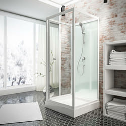 Schulte - Cabine de douche intégrale 80 x 80 x 210 cm, verre de sécurité 5 mm, cabine de douche complète, blanc alpin Juist ii
