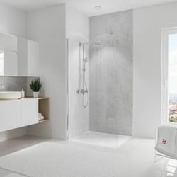 Panneau mural Pierre gris clair brillant, revêtement pour douche et salle de bain, DécoDesign brio Schulte 100 x 255 cm