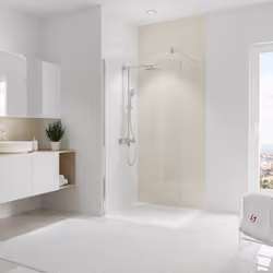 Panneau de revêtement mural, DécoDesign BRIO, beige brillant Vous souhaitez remplacer votre baignoire par une douche, habille ...