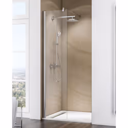 Pare-douche à l'italienne pmr Walk In, Profilé aspect chromé Une paroi de douche à l'italienne pmr est idéale, si vous cherch ...