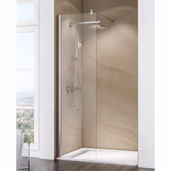 Pare-douche à l'italienne pmr Walk In, Profilé aspect chromé Une paroi de douche à l'italienne pmr est idéale, si vous cherch ...