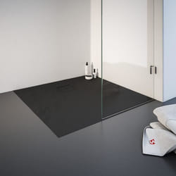 Schulte receveur de douche 90x90x4cm résine minérale carré effet pierre anthracite bac de douche plain-pied