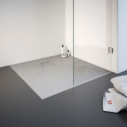 Schulte receveur de douche 80x100x4cm résine minérale rectangulaire effet pierre gris bac de douche plain-pied