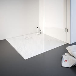 Schulte receveur de douche 80x120x4cm résine minérale rectangulaire effet pierre blanche bac de douche plain-pied