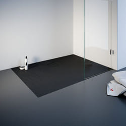 Receveur de douche 80 x 120 cm résine minérale de plain-pied, décor effet Pierre anthracite Schulte