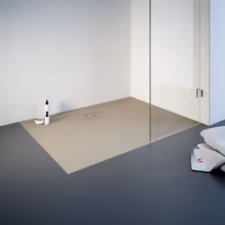 Bac de douche de plain-pied en résine minérale, cadre, effet pierre décor sahara Un receveur de douche est une solution idéal ...