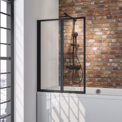 Description générale Le pare-douche à 2 volets en verre transparent avec profilé noir est la solution idéale pour ceux qui so ...