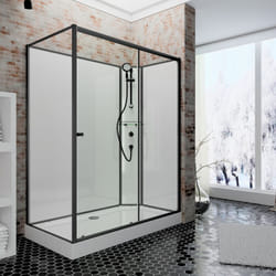 Schulte - Cabine de douche intégrale 90 x 120 x 204 cm avec porte coulissante, verre 5 mm, cabine de douche complète Tahiti paroi latérale à gauche,