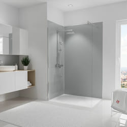 Panneau mural Gris argenté, revêtement pour douche et salle de bain, DécoDesign COULEUR, Schulte, Lot de 2 panneaux muraux: 90 x 210 cm + 120 x 210 cm