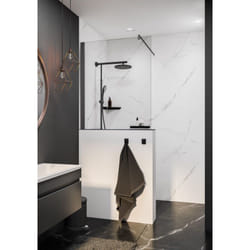 Panneau mural 100 x 210 cm Marbre de carrare blanc, revêtement pour douche et salle de bain, DécoDesign softtouch Schulte
