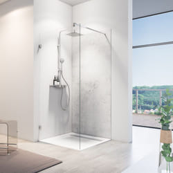 Panneau mural Pierre gris clair, revêtement pour douche et salle de bain, DécoDesign SOFTTOUCH, Schulte, Lot de 2 panneaux muraux 100 x 210 cm