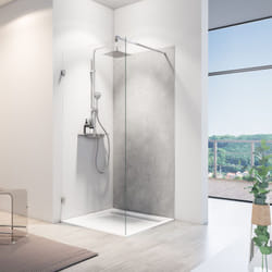 Panneau mural Lot de 2 panneaux muraux 100 x 210 cm Béton ciré, revêtement pour douche et salle de bain, DécoDesign softtouch Schulte
