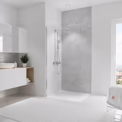 Panneau de revêtement mural, DécoDesign SOFTTOUCH, béton ciré Vous souhaitez remplacer votre baignoire par une douche, habill ...