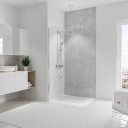 Panneau mural 100 x 255 cm Béton ciré, revêtement pour douche et salle de bain, DécoDesign softtouch Schulte