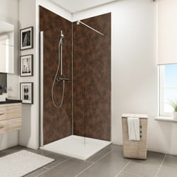 Panneau mural Métal rouillé, revêtement pour douche et salle de bain, DécoDesign décor Schulte Lot de 2 panneaux muraux 100 x 210 cm