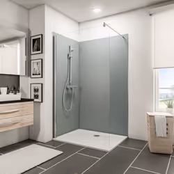 Pack de 2 panneaux de revêtement mural + 3 profilés DécoDesign COULEUR, Gris-argenté Vous souhaitez remplacer votre baignoire ...