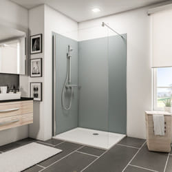 Schulte - Panneau mural Gris argenté, revêtement pour douche et salle de bain, DécoDesign couleur Lot de 2 panneaux muraux : 90 x 210 cm + 120 x 210