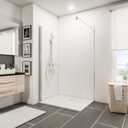 Panneau mural Blanc, revêtement pour douche et salle de bain, DécoDesign COULEUR, Schulte, Lot de 2 panneaux muraux : 90 x 210 cm + 120 x 210 cm + 3