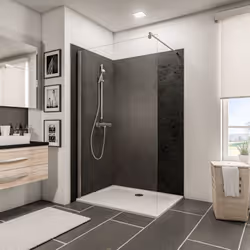 Pack de 2 panneaux de revêtement mural, DécoDesign COULEUR, Ardoise Vous souhaitez remplacer votre baignoire par une douche,  ...