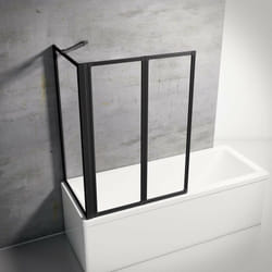 Schulte - Pare-baignoire pliant, sans percer, paroi de baignoire écran de baignoire pivotant à coller, verre 3 mm transparent, 2 volets pliants + 1