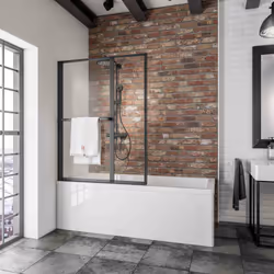 Description générale Le pare-douche à coller à 2 volets en verre transparent avec un profilé noir est l'accessoire idéal pour ...