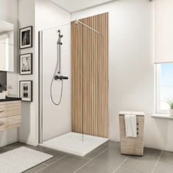 Panneau mural 100 x 210 cm Japandi vertical, revêtement pour douche et salle de bain, DécoDesign décor Schulte