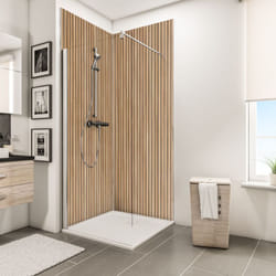Panneau mural Lot de 2 panneaux muraux 100 x 210 cm Japandi vertical, revêtement pour douche et salle de bain, DécoDesign décor Schulte