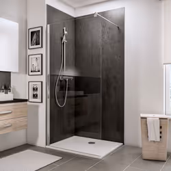 Description générale Une paroi de douche à l'italienne PMR ou walk in est idéale si vous cherchez une paroi tendance et desig ...