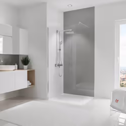 Panneau de revêtement mural, DécoDesign BRIO, Reflex gris brillant Vous souhaitez remplacer votre baignoire par une douche, h ...