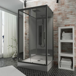 Schulte - Cabine de douche intégrale 85 x 115 x 215 cm hydromassante, cabine de douche complète, couleur noir, Bali