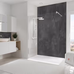 Panneau de revêtement mural, DécoDesign DéCOR, Schiste anthracite Vous souhaitez remplacer votre baignoire par une douche, ha ...
