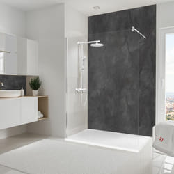Panneau mural Schiste anthracite, revêtement pour douche et salle de bain, DécoDesign décor Schulte 150 x 255 cm