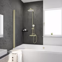 Description générale Un pare-douche rabattable Capri, conçu par Schulte, offre la possibilité d'alterner entre une douche viv ...