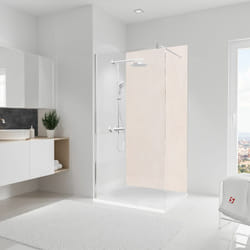 Panneau mural Crépi greige, revêtement pour douche et salle de bain, DécoDesign décor Schulte 100 x 210 cm