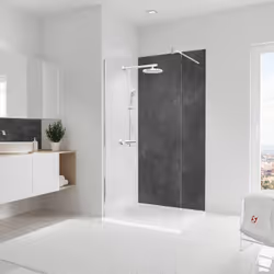 Panneau de revêtement mural, DécoDesign DéCOR, Schiste anthracite Vous souhaitez remplacer votre baignoire par une douche, ha ...