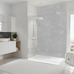 Panneau mural Béton structuré, revêtement pour douche et salle de bain, DécoDesign DÉCOR, Schulte, 150 x 255 cm